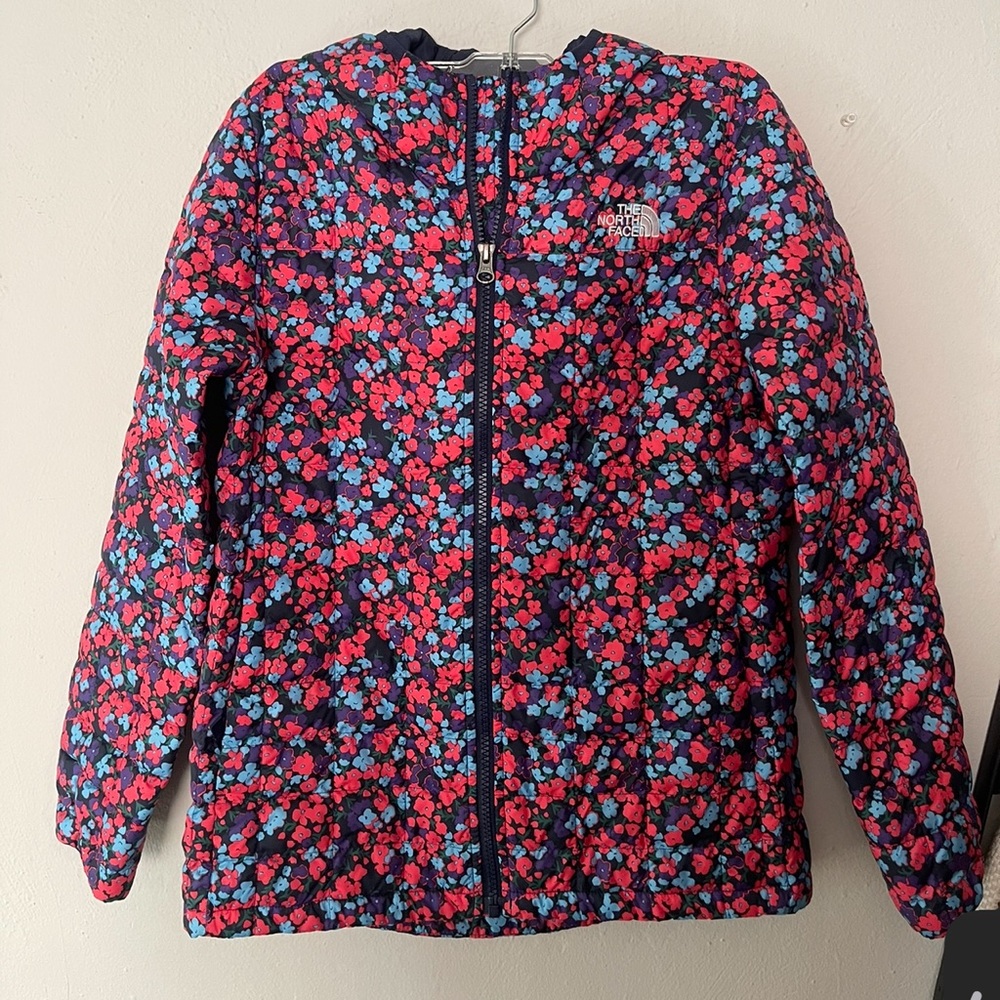The North Face Kids Puffer Jacket - Red and Blue Floral